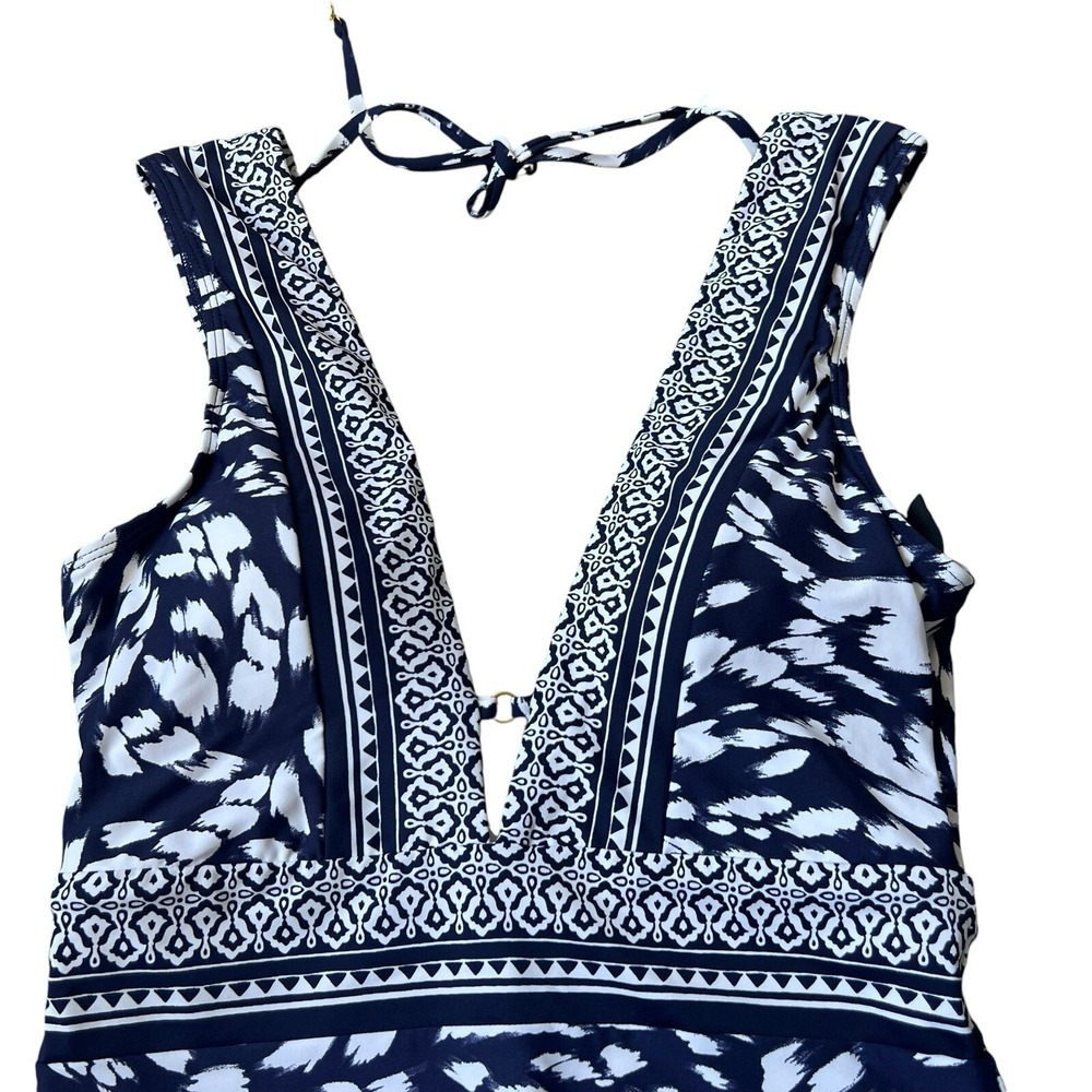 La Blanca INDIGO Deep Plunge One Piece Swimsuit, US 4 - Picture 4 of 8